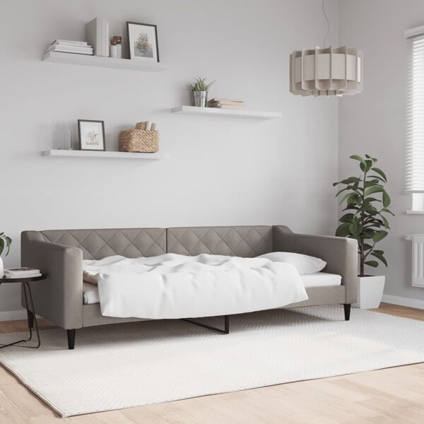 vidaXL Sofa, taupe spalvos, 90x200cm, audinys