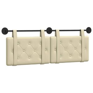 vidaXL Pakabinamas lovos galvūgalis Kreminė Dirbtinė oda