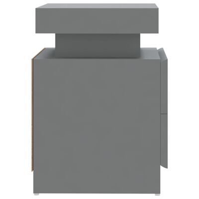 vidaXL Naktinė spintelė, pilkos spalvos, 45x35x52cm, MDP