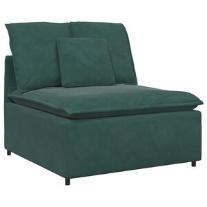 vidaXL Modulinė sofa su pagalvėlėmis, tamsiai žalia, 100 cm