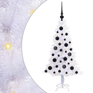 vidaXL Dirbtinė Kalėdų eglutė su 150 LED Balta 120 cm PVC ir plienas