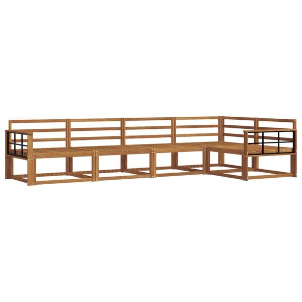 vidaXL Lauko sofos komplektas 5 pcs Natūrali Kietos akacijos mediena