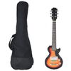vidaXL Elektrinė gitara vaikams su dėklu, ruda/juoda, 3/4 30"