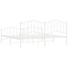 vidaXL Lovos rėmas su galvūgaliu/kojūgaliu, baltas, 200x200cm, metalas