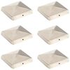 vidaXL Tvoros stulpų dangteliai, 6vnt., 101x101mm, nerūdijantis plienas