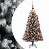 vidaXL Dirbtinė eglutė su lankstomomis &scaron;akomis ir bumbulais 120 cm
