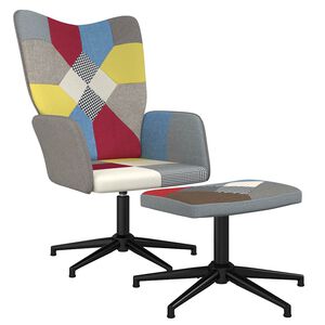 vidaXL Poilsio kėdė su pakoja, audinys, skiautinio dizaino