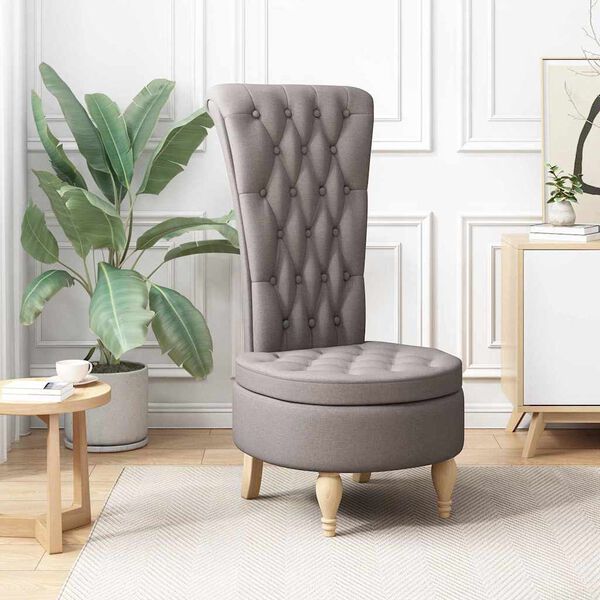 vidaXL Šlepetė krėslas Taupe 56,5 x 70 x 110 cm audinys