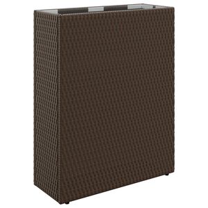 vidaXL Auk&scaron;tas vazonas Ruda 55 x 22 x 70 cm poliratanas