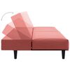 vidaXL Dvivietė sofa-lova su pakoja, rožinės spalvos, aksomas