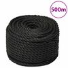 vidaXL Darbo virvė, juodos spalvos, 10mm, 500m, polipropilenas