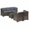 vidaXL 5-vietė sodo sofa su pagalvėlėmis Rataninio i&scaron;vaizdos PP
