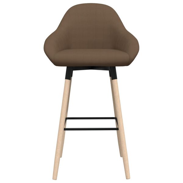 vidaXL Baro taburetės, 2vnt., rudos spalvos, audinys