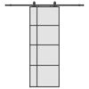 vidaXL Stumdomos durys su įrangos rinkiniu, juodas, 76x205 cm, ESG ir