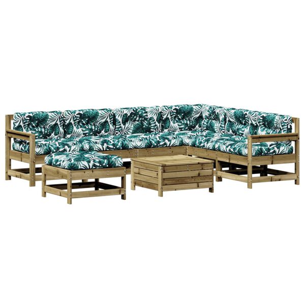 vidaXL Sodo poilsio komplektas su pagalvėlėmis, 8 dalių, pu&scaron;is