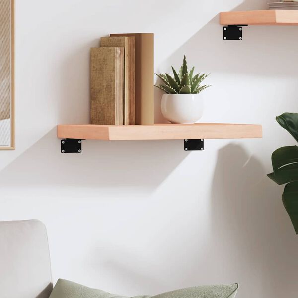 vidaXL Sieninė lentyna, 40x30x(2-4) cm, neapdorotas ąžuolo masyvas