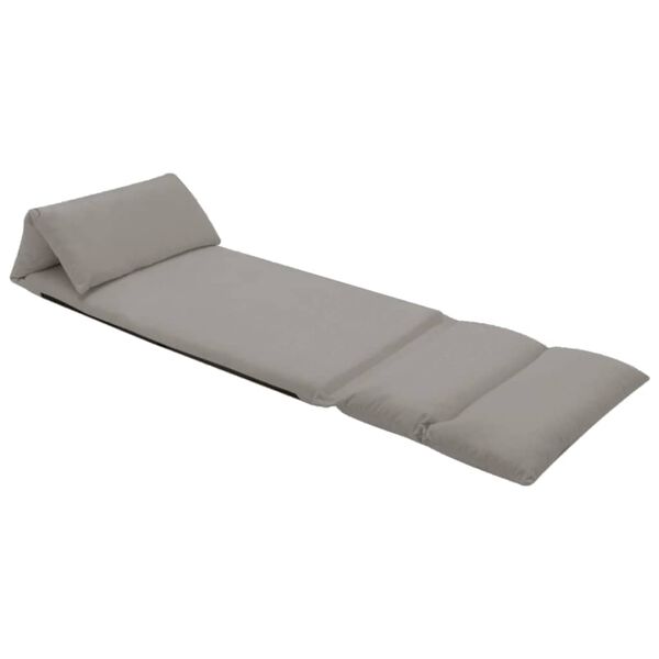 vidaXL Sulankstomas čiužinukas-kėdė, &scaron;viesiai pilkas, mikropluo&scaron;tas
