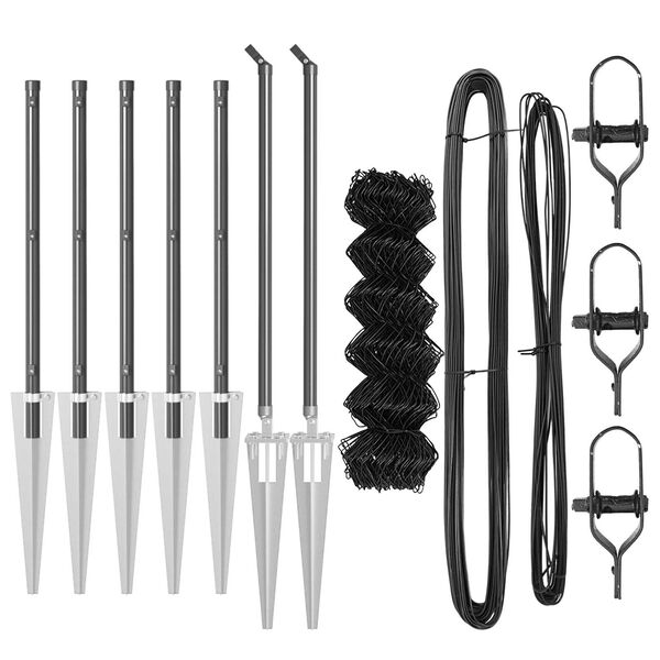 vidaXL Tvorelės stulpas Pilka 10 x 0,4 m (60 x 60 mm tinklelis)