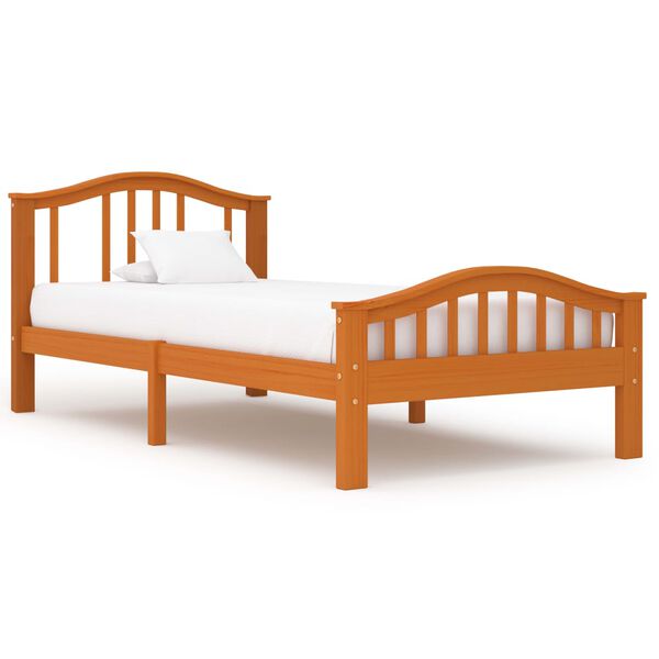 vidaXL Lovos rėmas su 2 stalčiais, medaus rudas, 100x200cm, pu&scaron;is