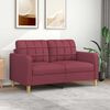 vidaXL Dvivietė sofa, raudonojo vyno spalvos, 140cm, audinys