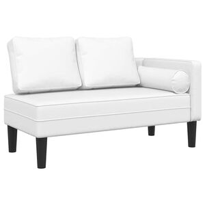 vidaXL Poilsio sofa su pagalvėmis, balta, dirbtinė oda