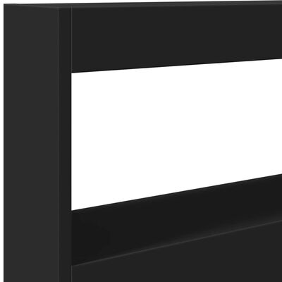 vidaXL Galvūgalis-spintelė su LED, juodos spalvos, 100x17x102cm