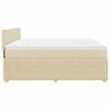vidaXL Lova su spyruoklėmis ir čiužiniu, kreminė, 200x200 cm, audinys