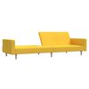 vidaXL Dvivietė sofa-lova, geltonos spalvos, audinys