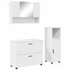 vidaXL Vonios baldų rinkinys 3 pcs Balta Inžinerinė mediena ir metalas