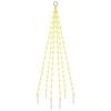 vidaXL Kalėdų eglutė ant vėliavos stiebo, 180cm, 108 &scaron;iltos baltos LED
