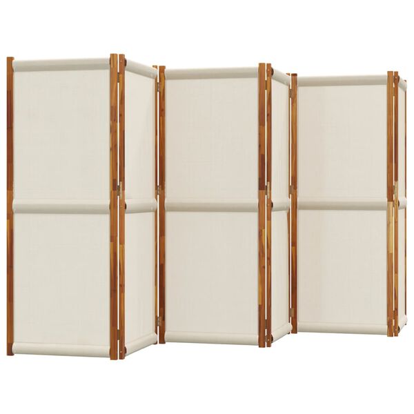 vidaXL Kambario pertvara, 6 segmentai, šviesiai pilka, 420x180cm