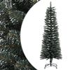 vidaXL Dirbtinė siaura Kalėdų eglutė su stovu, žalia, 120cm, PVC