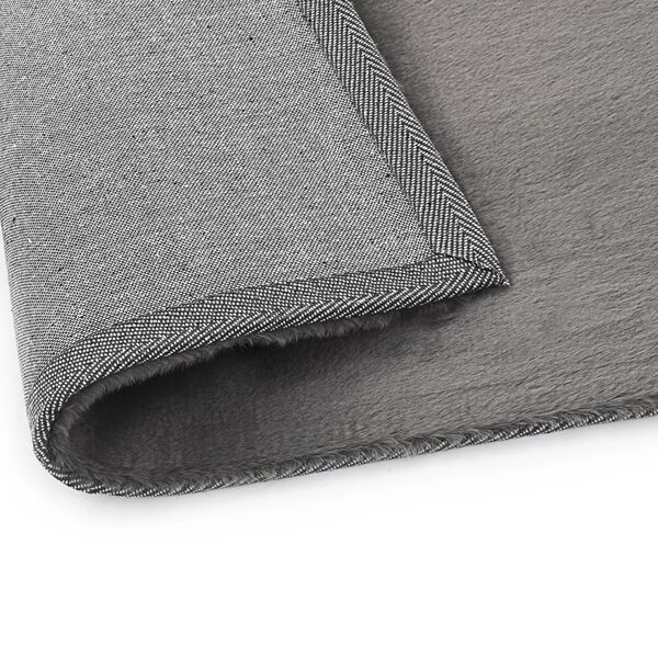 vidaXL Kilimas, tamsiai pilkos sp., 120x160cm, dirbt. triu&scaron;io kailis