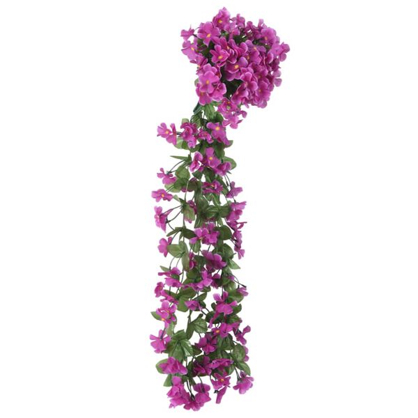 vidaXL Kalėdinės gėlių girliandos, 3vnt., &scaron;viesiai violetinės, 85cm