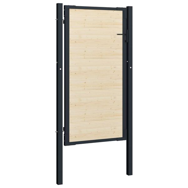vidaXL Vartai, 107x225cm, plienas ir eglės mediena (144577+146532)
