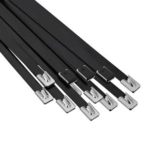 vidaXL Laido tvirtinimas 12 vnt. 7,9 x 400 mm Juoda