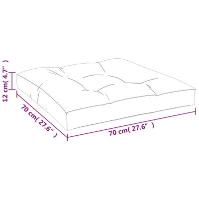 vidaXL Paletės pagalvėlė, pilka, 70x70x12cm, audinys, languota
