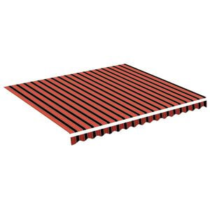 vidaXL Pakaitinis audinys markizei, oranžinė ir rudos spalvos, 400x350 cm, poliesteris