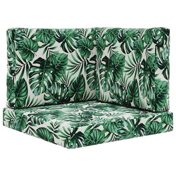 vidaXL Lauko sofa pagalvėlė 3 pcs Lapų ra&scaron;tas Poliesteris