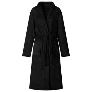 vidaXL Chalatas be gobtuvo Juoda s Flanelė
