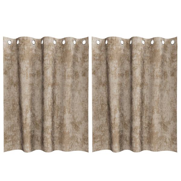 vidaXL Aksominio tipo užuolaidos 2 pcs šampano 140 x 140 cm Aksomas