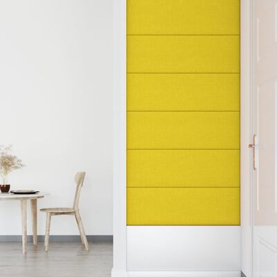 vidaXL Sienų plokštės, 12vnt., šviesiai geltonos, 90x30 cm 3,24 m²