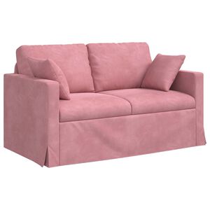 vidaXL Sofa Rožinė 138 x 78 x 80 cm Aksomas