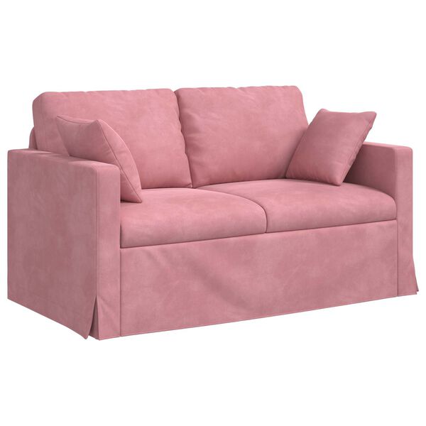 vidaXL Sofa Rožinė Bendri matmenys: 138 x 78 cm (P X G x A) Aksomas