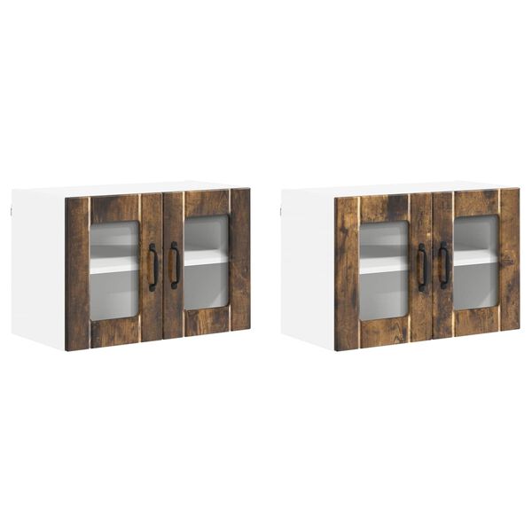 vidaXL Virtuvės spintelė 2 pcs Rūkyta ąžuolas 60 x 31 x 40 cm