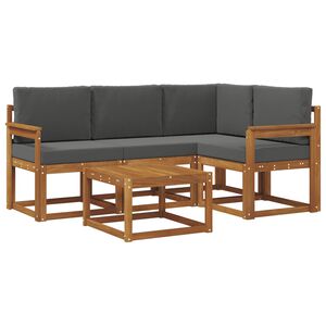 vidaXL Lauko sofos komplektas su pagalve 5 pcs Natūralus ir antracitas