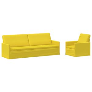 vidaXL Sofos komplektas 2 pcs &Scaron;viesi geltona Audinys