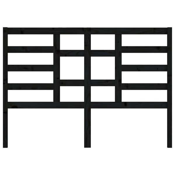 vidaXL Lovos galvūgalis, juodas, 146x4x104cm, pu&scaron;ies medienos masyvas