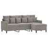 vidaXL Trivietė sofa su pakoja, &scaron;viesiai pilka, 180cm, aksomas