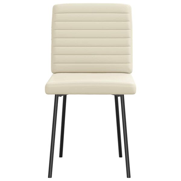 vidaXL Valgomojo kėdės, 4vnt., kreminės spalvos, dirbtinė oda